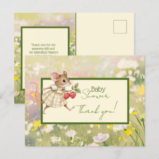 Cartão Postal Baby Girl Woodland Animal Chá Obrigado