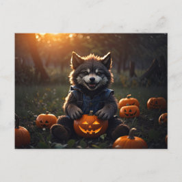 Cartão Postal Baby Halloween Werewolf