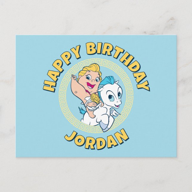Cartão Postal Baby Hercules Riding Pegasus Postcard (Frente)