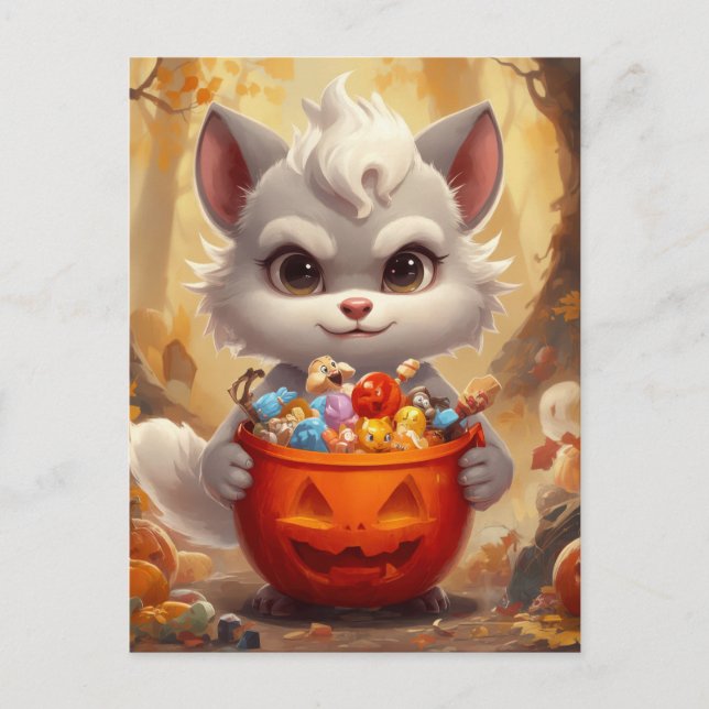 Cartão Postal Baby Holiday Wolf (Frente)