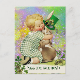 Cartão Postal BABY HUGING RABBIT Ruas.