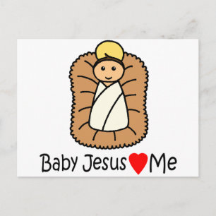 Cartão Postal Baby Jesus Heart (Loves) Me