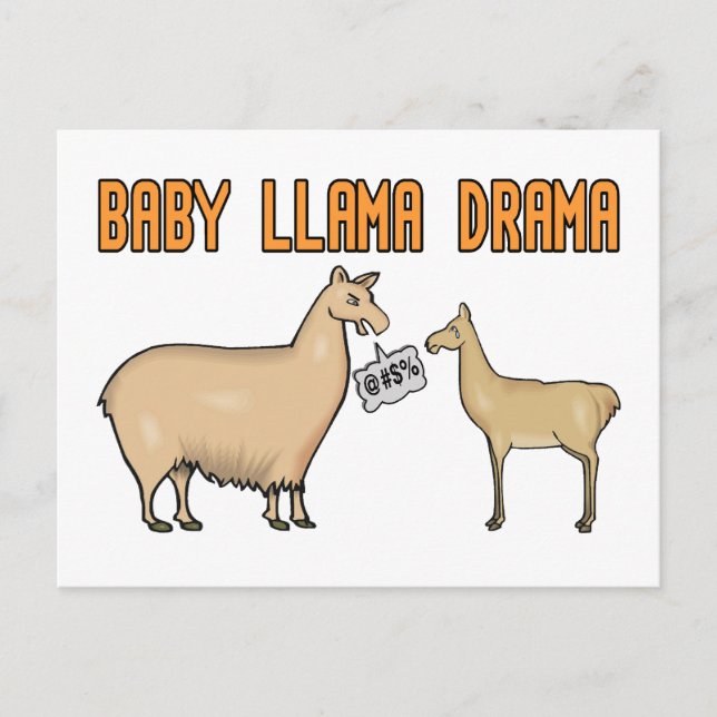 Cartão Postal Baby Llama Drama (Frente)