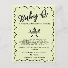 Cartão Postal Baby-Q Backyard Baby Shower BBQ Baby