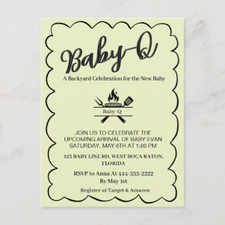 Cartão Postal Baby-Q Backyard Baby Shower   BBQ Baby 