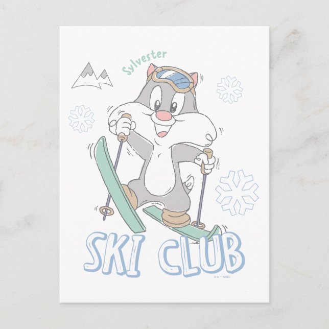 Cartão Postal Baby SYLVESTER™ Ski Club (Frente)