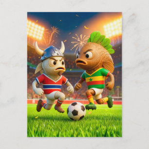 Cartão Postal Bacalhau norueguês versus peixe thieboudienne sene