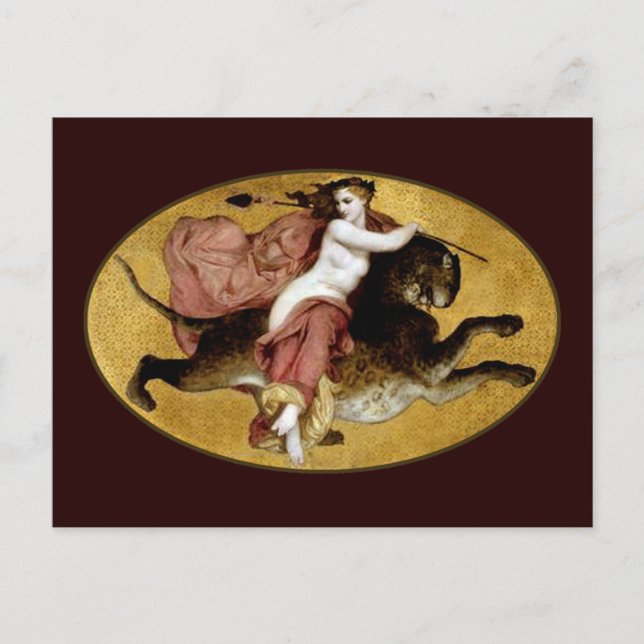 Cartão Postal Bacchante Em Um Pantera (Frente)