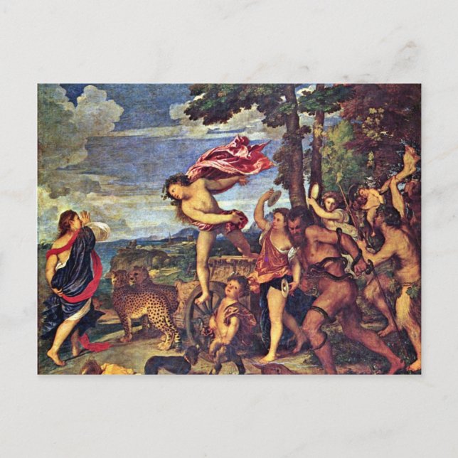Cartão Postal Bacchus E Ariadne " Por Tizian (Melhor Qualidade) (Frente)