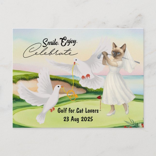 Cartão Postal Bachelorette de Casamento de Golfer Bride para ama (Frente)