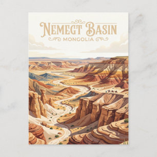 Cartão Postal Bacia de Nemegt Mongólia