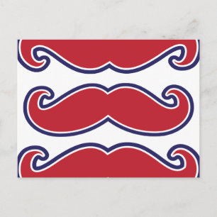 Cartão Postal Bacia do bigode - Vermelho, Branco e Azul