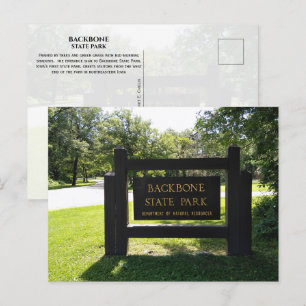 Cartão Postal Backbone State Park Entrance Sign Iowa