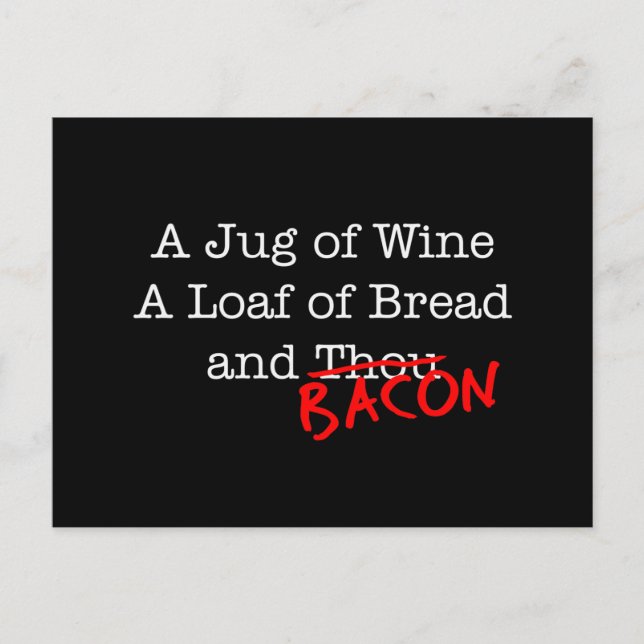 Cartão Postal Bacon A Jug of Wine (Frente)