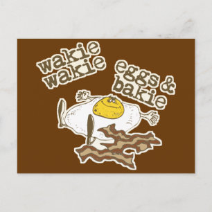 Cartão Postal Bacon engraçado e ovos