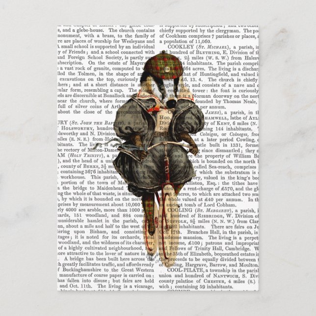 Cartão Postal Badger na Bicicleta Vintage (Frente)