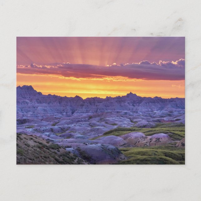 Cartão Postal Badlands National Park Sunset, Dakota do Sul (Frente)