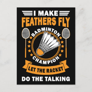 Cartão Postal Badminton Cote Vintage Design  