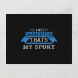 Cartão Postal Badminton - Eu amo Badminton