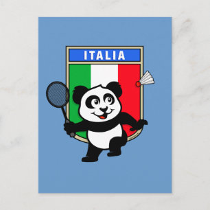 Cartão Postal Badminton Itália Panda