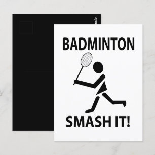 Cartão Postal Badminton Smash Esportes Badminton