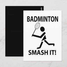 Cartão Postal Badminton Smash It Sports Badminton