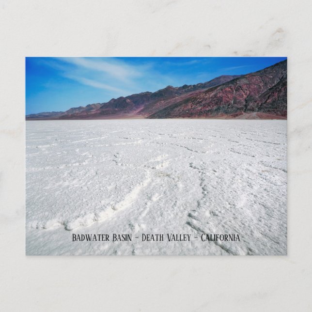 Cartão Postal Badwater Basin, Death Valley, California, (Frente)