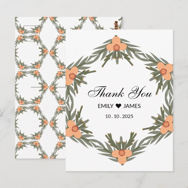 Cartão Postal Bag de Favor de Casamento - Nome e data personaliz (Frente/Verso)