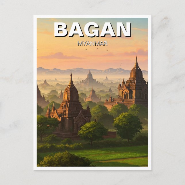 Cartão Postal Bagan Myanmar Viagem (Frente)