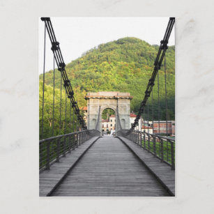 Cartão Postal Bagni di Lucca, Toscana, Itália - Uma ponte antiga