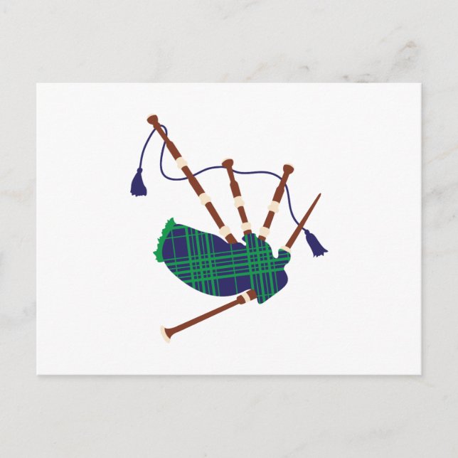 Cartão Postal Bagpipe escocês (Frente)