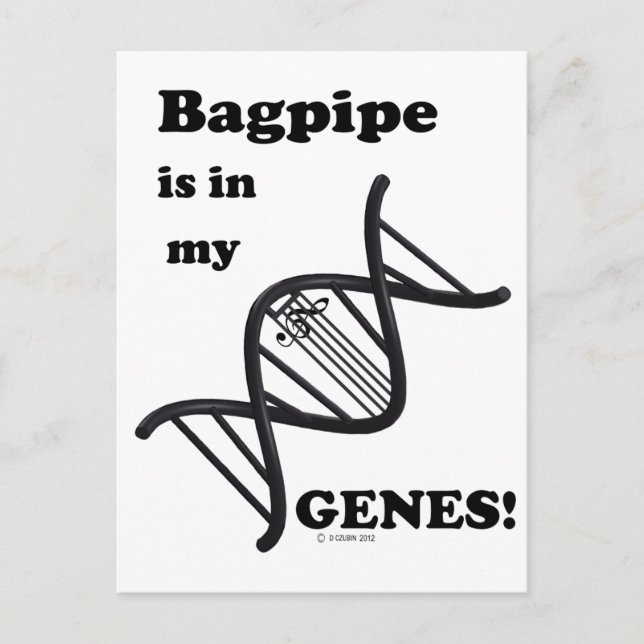 Cartão Postal Bagpipe Está Em Meus Genes (Frente)