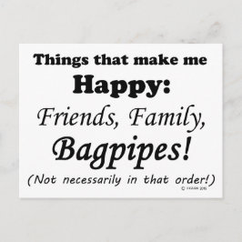Cartão Postal Bagpipe me faz feliz