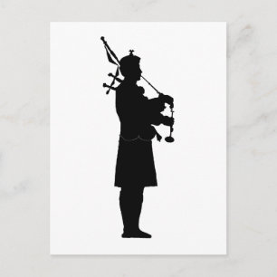 Cartão Postal Bagpiper Silhouette