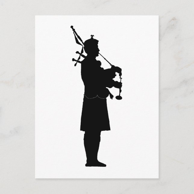 Cartão Postal Bagpiper Silhouette (Frente)