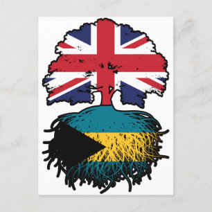 Cartão Postal Bahamas Bahamas British Tree Roots Flag no Reino U