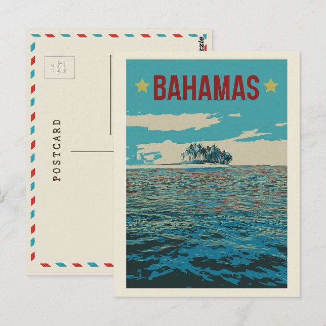 Cartão Postal Bahamas Carribean, típica paisagem Cartão-postal (Frente/Verso)