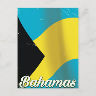 Cartão Postal Bahamas - viagens vintage da poster da bandeira