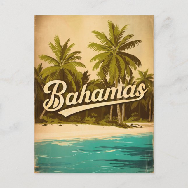 Cartão Postal Bahamas Vintage (Frente)