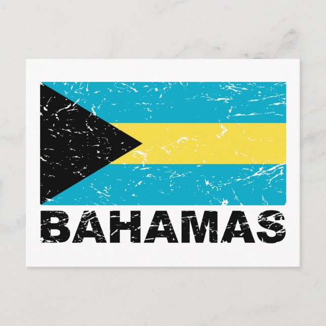 Cartão Postal Bahamas Vintage Flag (Frente)