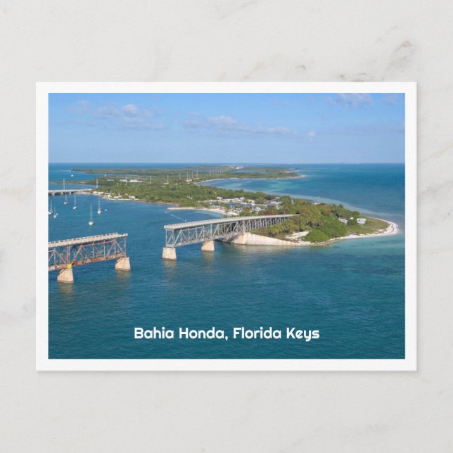 Cartão Postal Bahia Honda, Florida Keys Aerial View do Oeste (Frente)