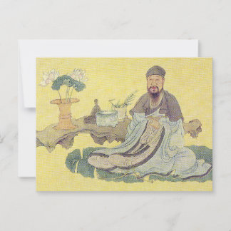 Cartão Postal Bai Juyi foi pintado por Chen Hongshou século 17