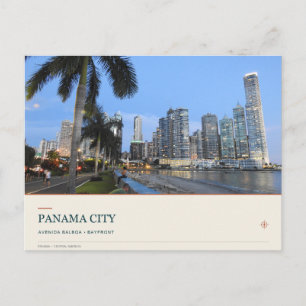 Cartão Postal Baía da Cidade do Panamá na Avenida Balboa