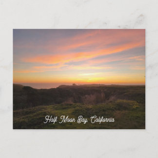 Cartão Postal Baía da Meia Lua Pôr do Sol na Califórnia