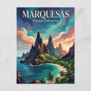 Cartão Postal Baía de Anaho Polinésia Francesa