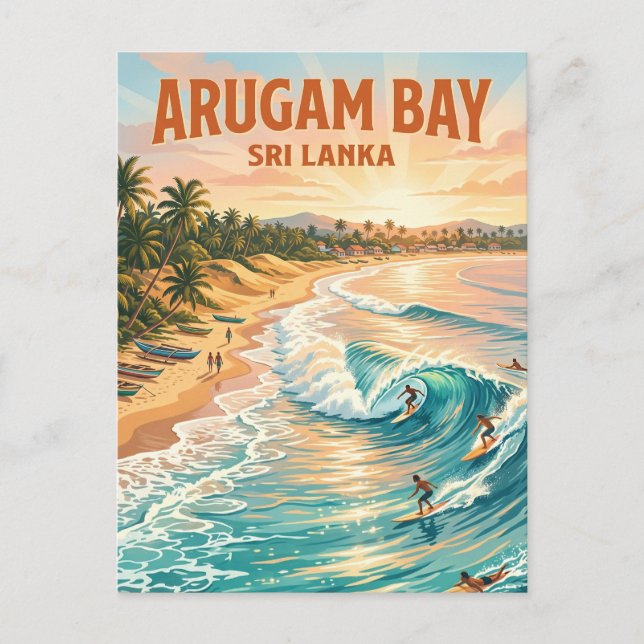 Cartão Postal Baía de Arugam Sri Lanka (Frente)
