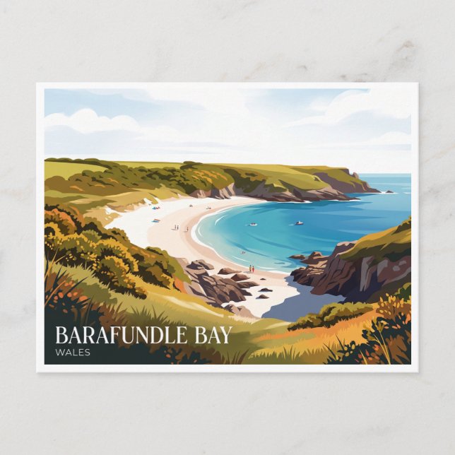 Cartão Postal Baía de Barafundle Stackpole Reino Unido (Frente)