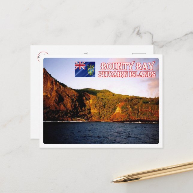 Cartão Postal Baía de Bounty - Ilhas Pitcairn - (Frente/Verso In Situ)