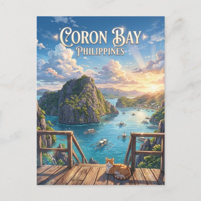Cartão Postal Baía de Coron Filipinas (Frente)