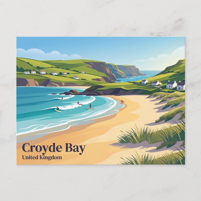 Cartão Postal Baía de Croyde Reino Unido (Frente)